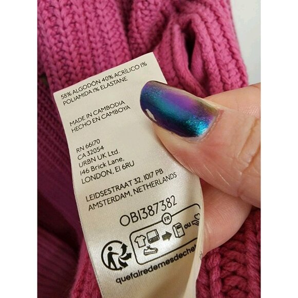 NEW Free People | Swim Too Deep Cardigan in Fuschia Flame Size Small NWT Chunky - Picture 8 of 8